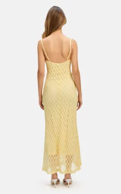 Bardot Lace Midi Dress In Yellow -DRESSES SHOP 57998DB1 0586