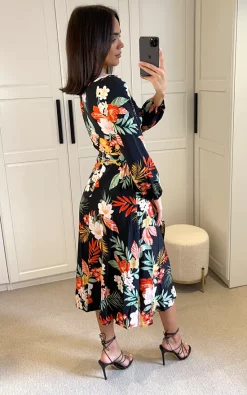 D.Anna Wrap Dress With Long Sleeves And Belt Fastening In Multicolour Floral Print -DRESSES SHOP D.anna Mollie 22 09 202254