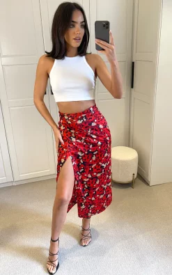 D.Anna Multicolour Print Midi Wrap Skirt