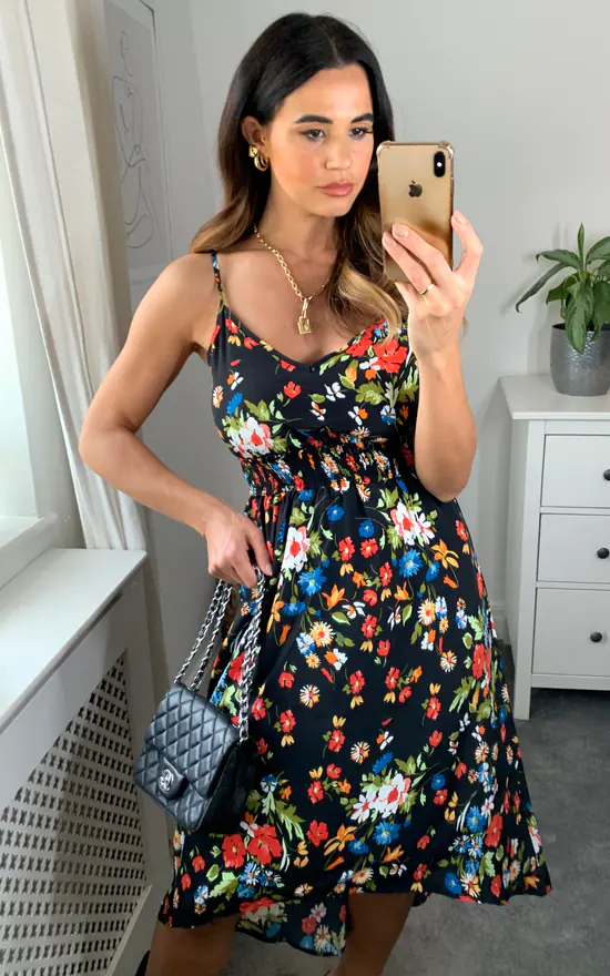 D.Anna Cami Midi Smock Dress In Mulcolour Floral Print 3 D.Anna Cami Midi Smock Dress In Mulcolour Floral Print - Image 3