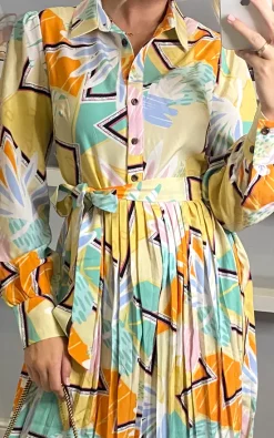 D.Anna Multicolour Floral & Abstract Print Shirt Dress With Pleat Details -DRESSES SHOP D.anna sasha 13 09 20220