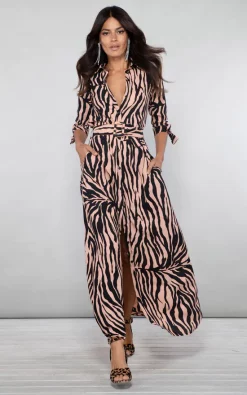 Dancing Leopard Dove Dress In Blush Zebra