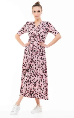 JOLIE MOI Coleen Jersey Maxi Dress, Pink Abstract -DRESSES SHOP FD621133PinkAbstract 2
