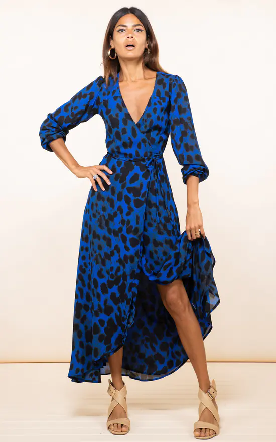 Dancing Leopard Jagger Dress In Blue Leopard 1 Dancing Leopard Jagger Dress In Blue Leopard