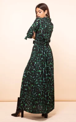 Dancing Leopard Dove Dress In Green Alligator -DRESSES SHOP Final 20 DL SQ Ibiza 28 10 19 5458