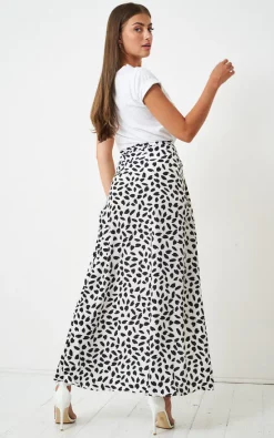 Love Frontrow White And Black Leopard Print Maxi Wrap Skirt -DRESSES SHOP Frontrow 26 01 21 97