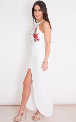 Girl In Mind Lottie Floral Applique Maxi Dress White -DRESSES SHOP GIM 28 04 172888