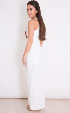 Girl In Mind Lottie Floral Applique Maxi Dress White -DRESSES SHOP GIM 28 04 172892