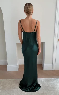 Pretty Lavish Bridesmaids Keisha Maxi Dress Matte Emerald Green -DRESSES SHOP IMG 0406