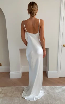 Pretty Lavish Bridesmaids Keisha Maxi Dress Matte Ivory -DRESSES SHOP IMG 0429