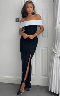 Vesper247 Vesper Lya Black Contrast Maxi Dress