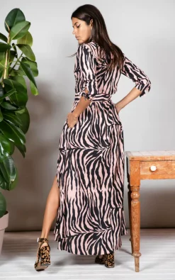 Dancing Leopard Dove Dress In Blush Zebra -DRESSES SHOP JeremyRice DL Final JAG 4823