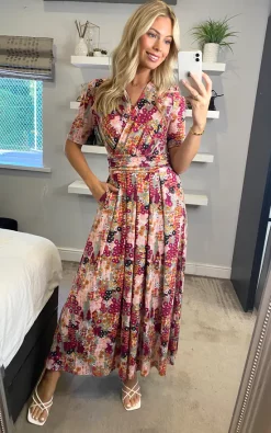 Jolie Moi Akayla Printed Jersey Maxi Dress, Orange Multi