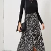Love Frontrow Black And White Leopard Print Maxi Wrap Skirt