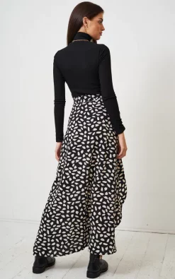 Love Frontrow Black And White Leopard Print Maxi Wrap Skirt -DRESSES SHOP Love Frontrow black Leopard maxi wrap skirt 197
