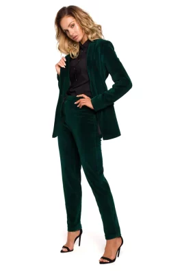 MOE Velvet Classic Jacket In Green -DRESSES SHOP M643 GREEN 5b