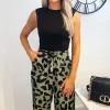 AX Paris Black And Khaki 2 In 1 Animal Print Jumpsuit