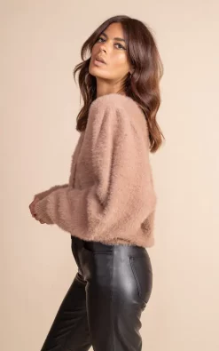 Dancing Leopard Bambino Cardigan In Mocha -DRESSES SHOP SARAH BambinoCardiganinMocha 3