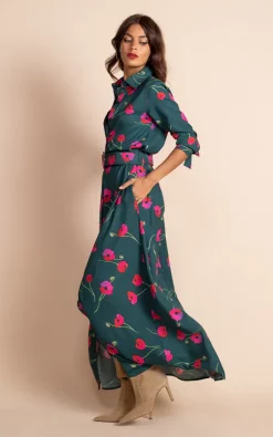 Dancing Leopard Dove Dress In Poppies On Dark Green 7 Dancing Leopard Dove Dress In Poppies On Dark Green -DRESSES SHOP SARAH DoveDressinPoppiesonDarkGreen