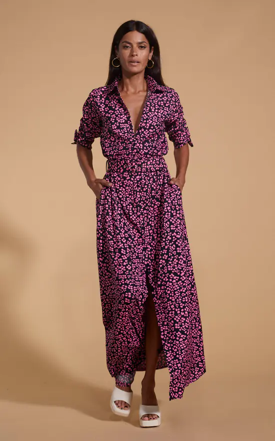 Dancing Leopard Dove Dress In Pink On Black Leopard 3 Dancing Leopard Dove Dress In Pink On Black Leopard - Image 3