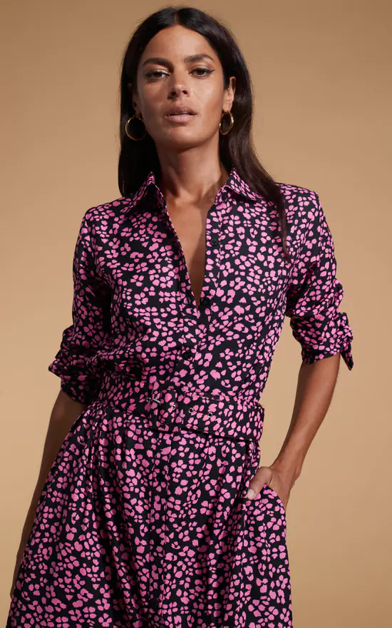 Dancing Leopard Dove Dress In Pink On Black Leopard 4 Dancing Leopard Dove Dress In Pink On Black Leopard - Image 4