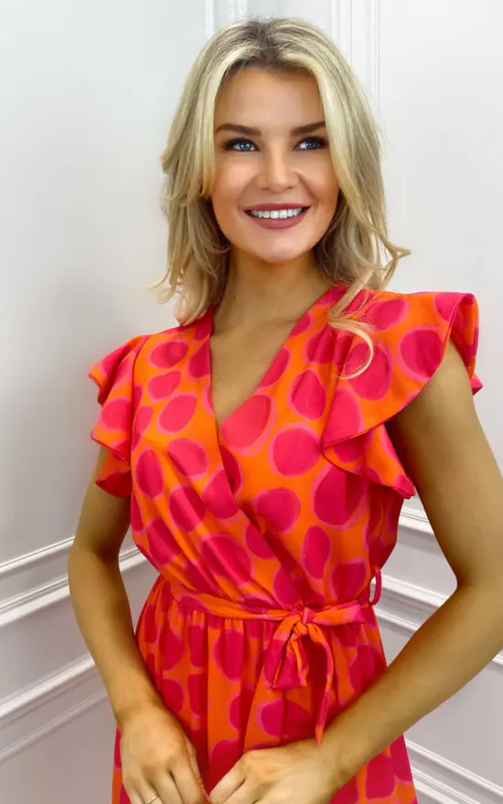 Kate & Pippa Boho Venezia Midi Dress Orange/Pink Bubble 4 Kate & Pippa Boho Venezia Midi Dress Orange/Pink Bubble - Image 4