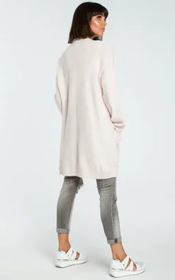 MOE Powder Long Open Cardigan -DRESSES SHOP bk001 powder melange 3