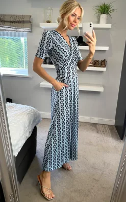 JOLIE MOI Genesis Wrap Front Maxi Dress, Light Blue -DRESSES SHOP joliemoi sasha 20.04.223