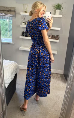 Jolie Moi Devorah Culotte Jumpsuit, Blue Animal -DRESSES SHOP joliemoi sasha 20.04.229