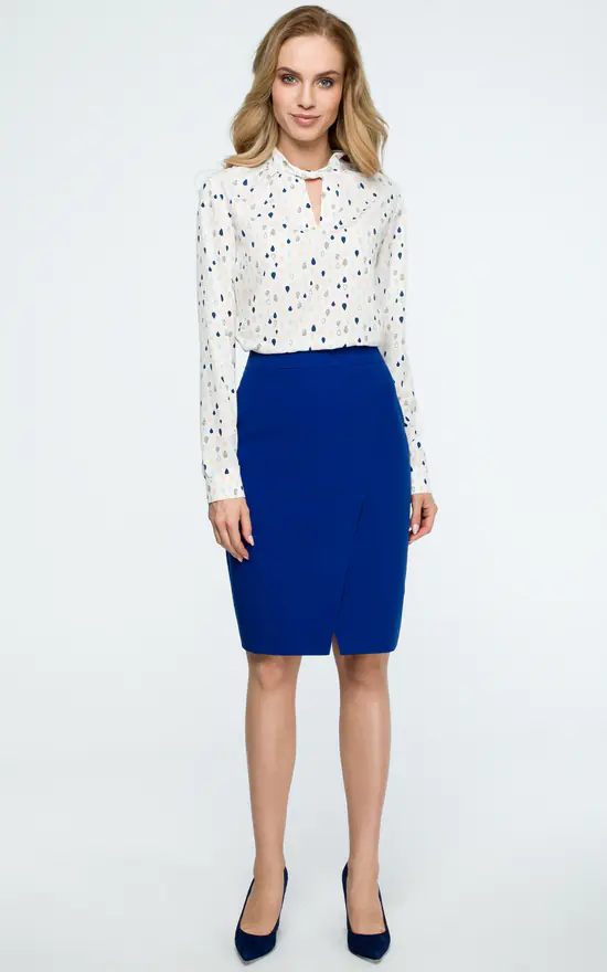 MOE Royal Blue Wrap Pencil Skirt 2 MOE Royal Blue Wrap Pencil Skirt - Image 2