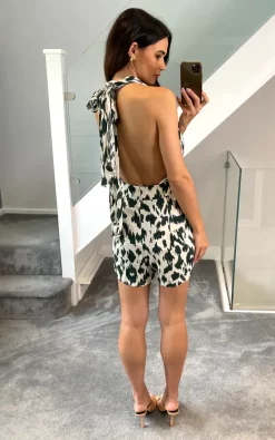 Traffic People Miami Playsuit In Green Animal Print -DRESSES SHOP trafficpeople naomi 10.05.2225